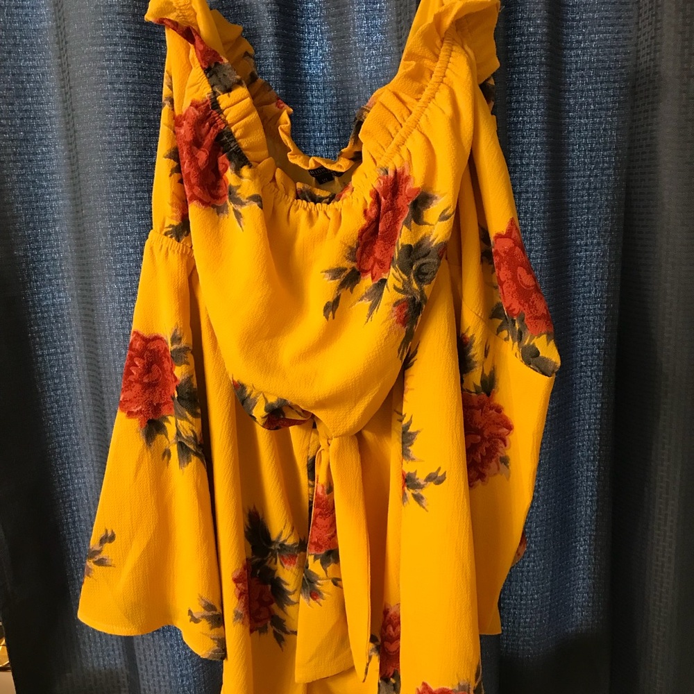 Yellow Floral Fashion Nova Romper